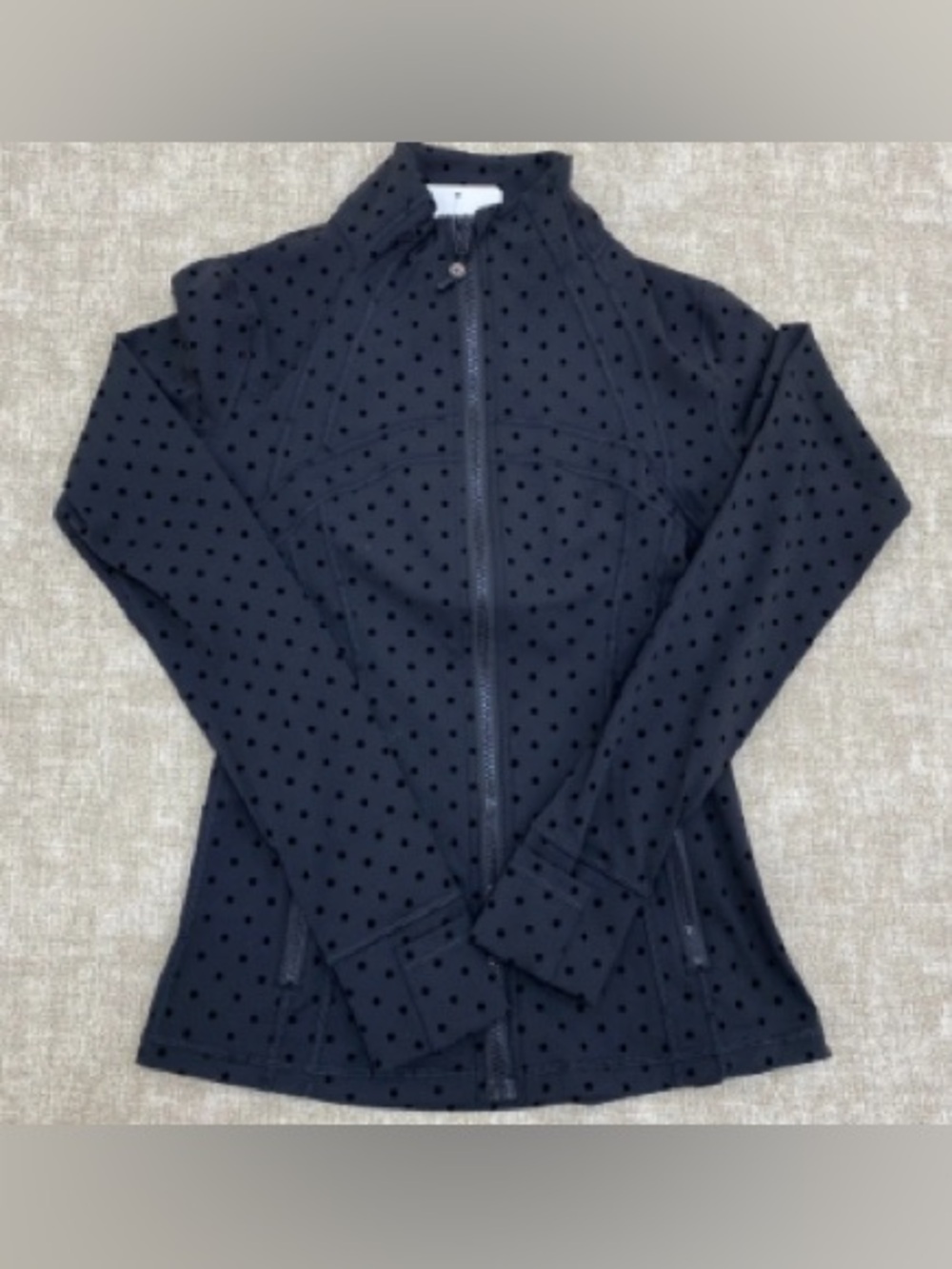 lululemon athletica Black Polka Dot Zip-Up Bomber Jacket